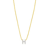 14K Mini Diamond H Initial