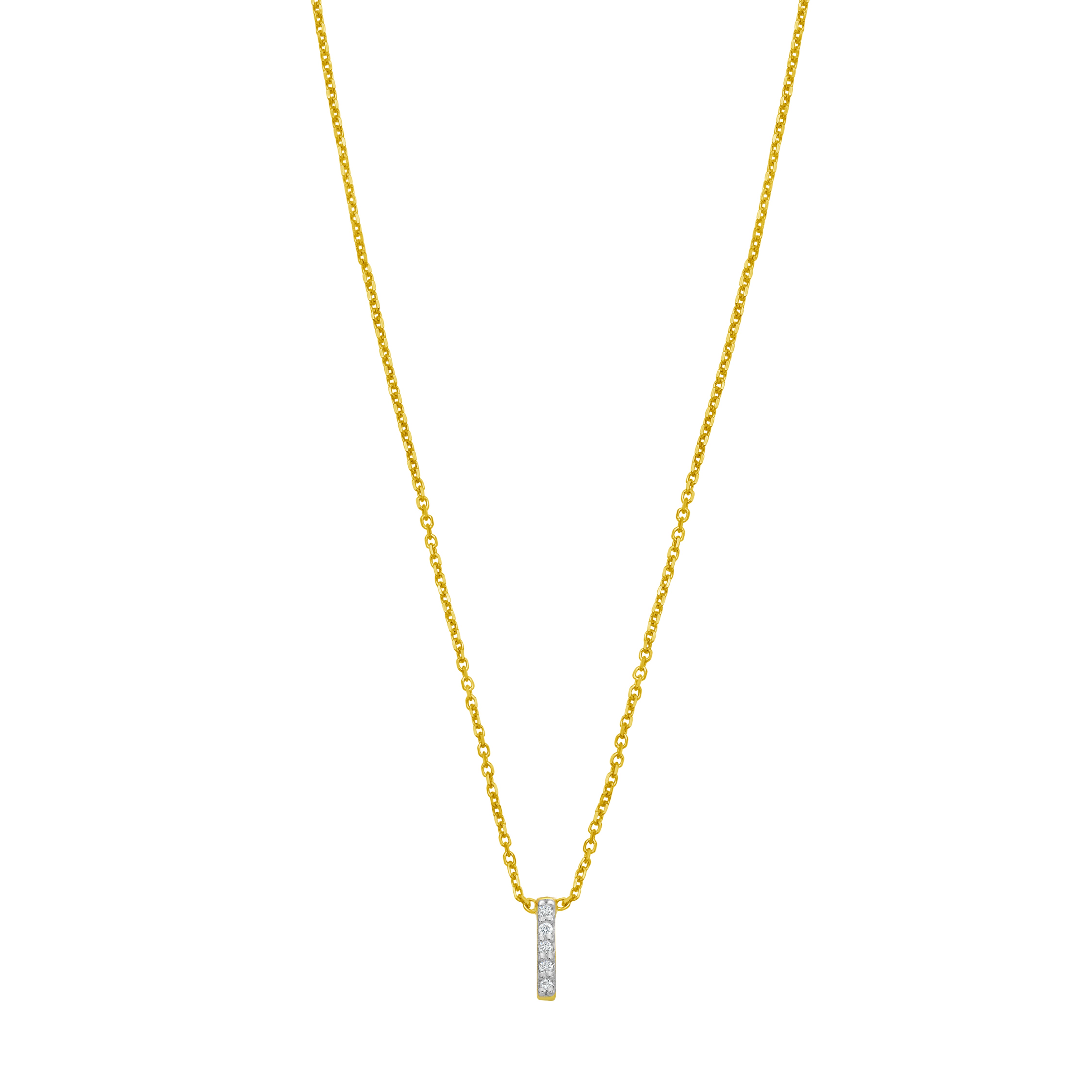 14K Mini Diamond I Initial