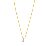 14K Mini Diamond J Initial