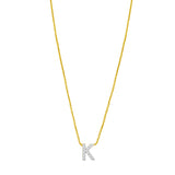 14K Mini Diamond K Initial
