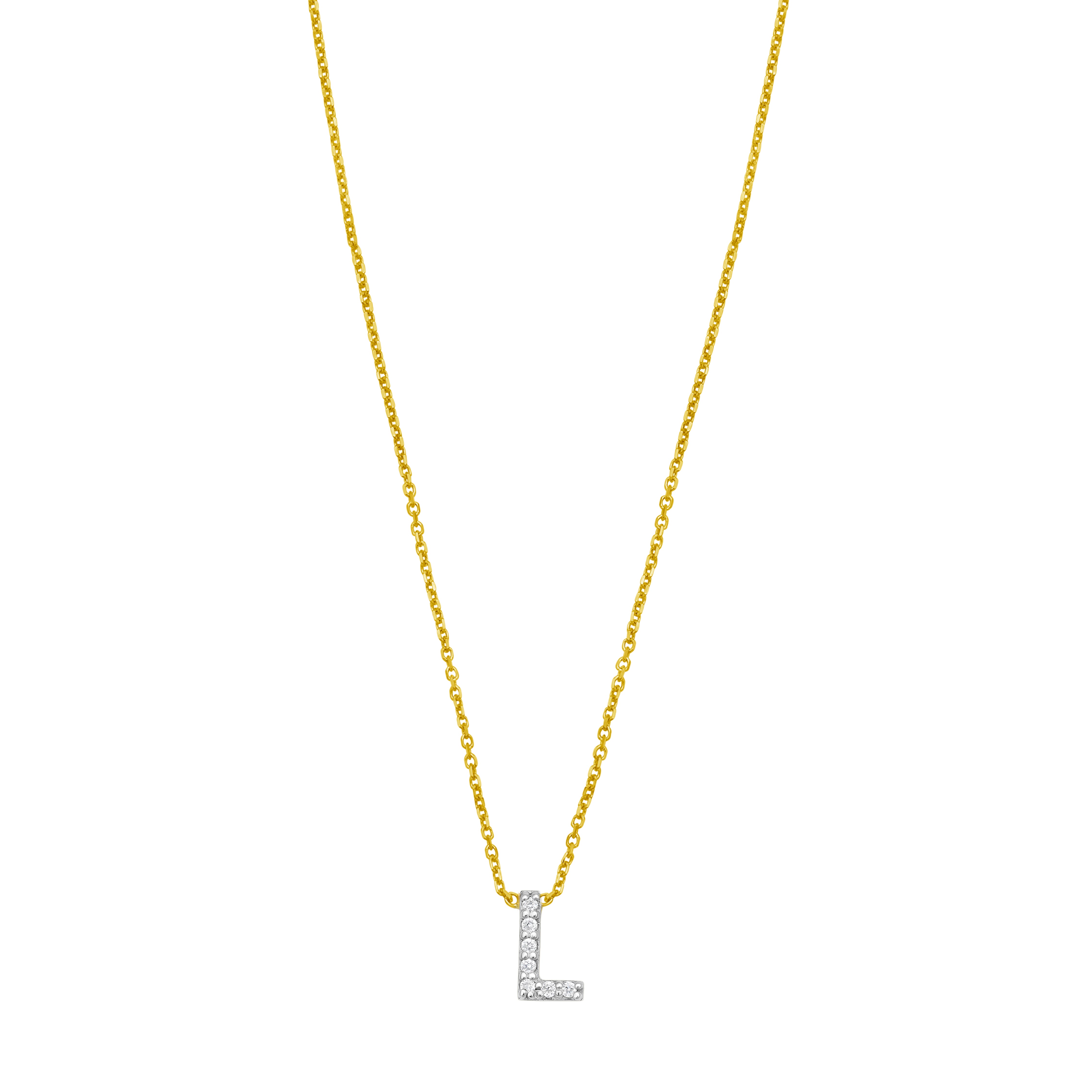 14K Mini Diamond L Initial