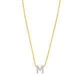 14K Mini Diamond M Initial