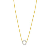 14K Mini Diamond O Initial