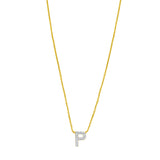 14K Mini Diamond P Initial