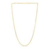 14K Gold 2.6mm White Pave Curb Chain