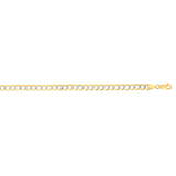 14K Gold 4.6mm White Pave Curb Chain