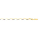 14K Gold 7mm White Pave Curb Chain