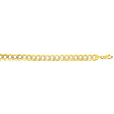14K Gold 8.3mm White Pave Curb Chain