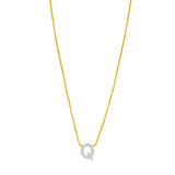 14K Mini Diamond Q Initial