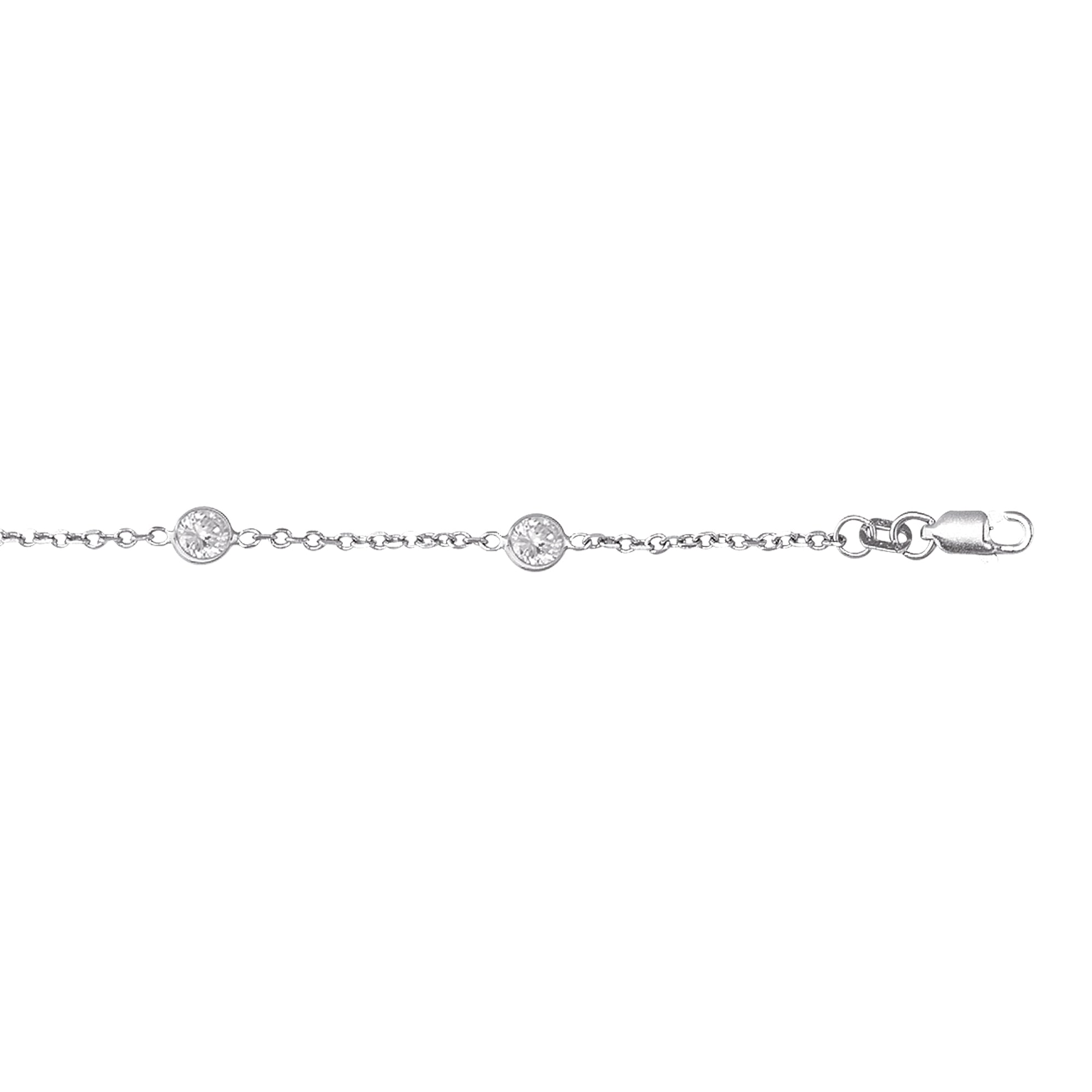 14K Gold CZ Station Anklet