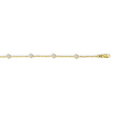 14K Gold CZ Station Bracelet