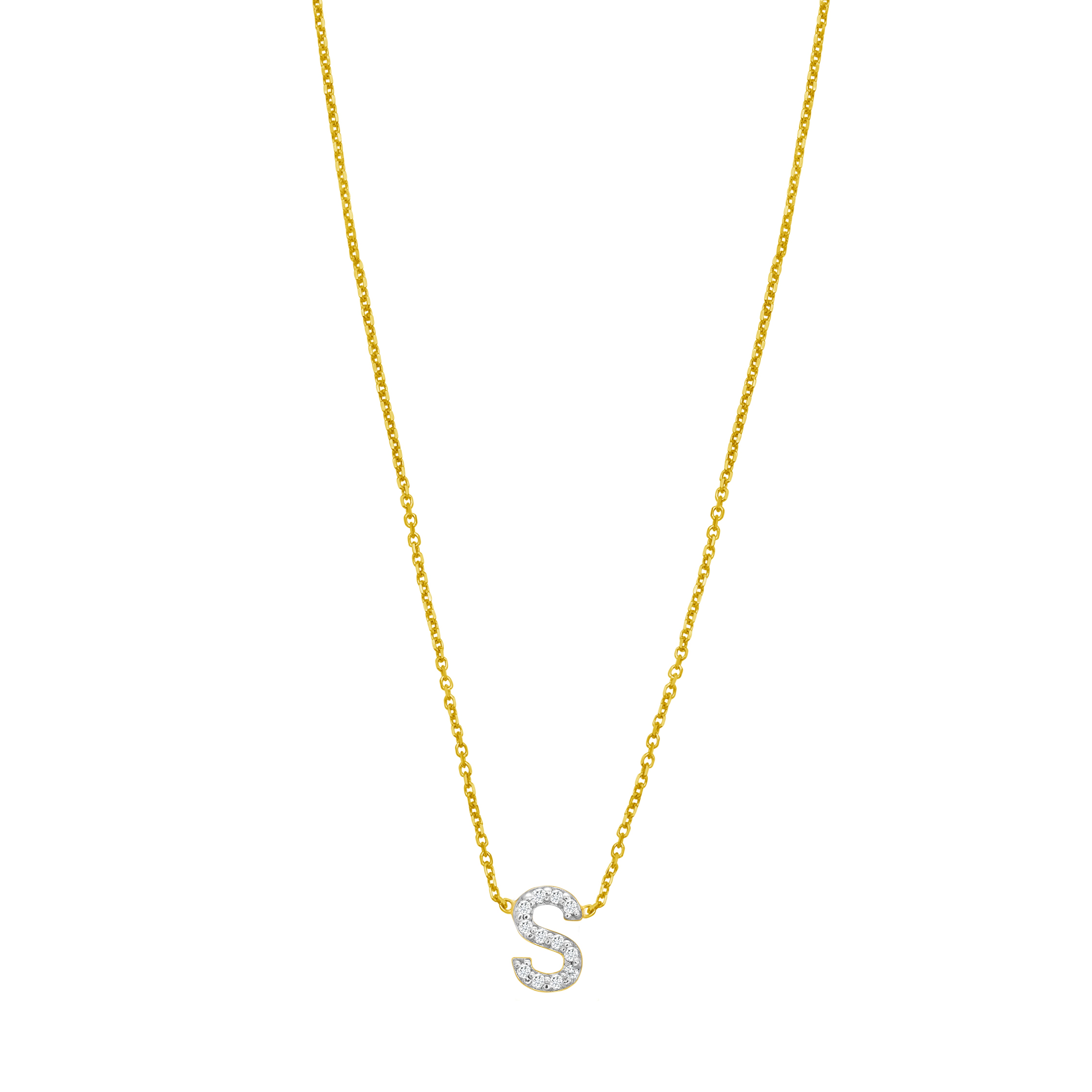 14K Mini Diamond S Initial
