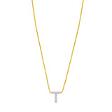 14K Mini Diamond T Initial