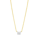 14K Mini Diamond W Initial