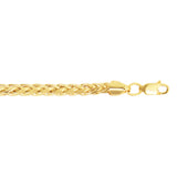 14K Gold 20"" 4.1mm Diamond Cut Lite Round Wheat Chain