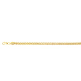 14K Gold 24"" 5.3mm Diamond Cut Lite Round Wheat Chain