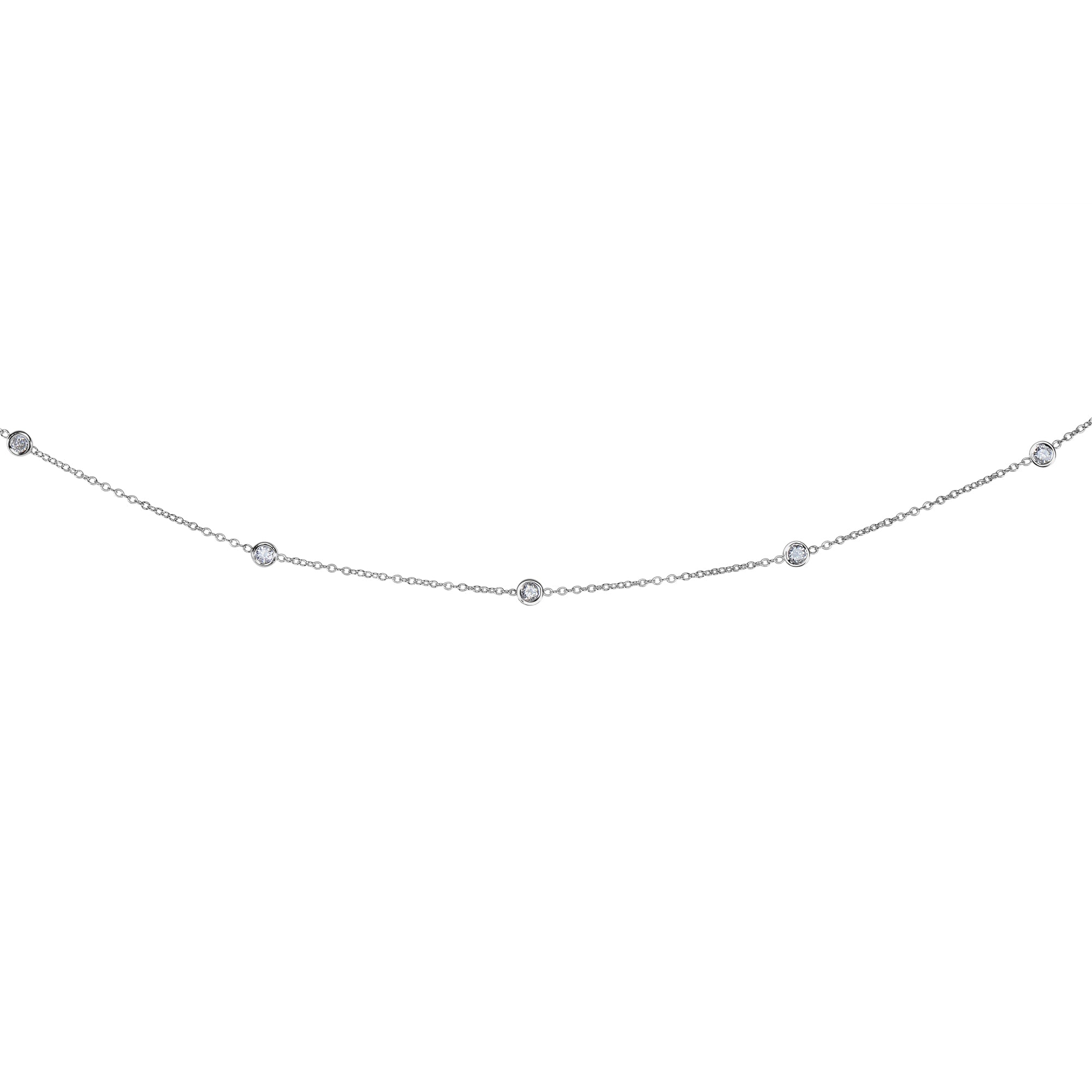 14K Gold .50ct Diamond Station Necklace