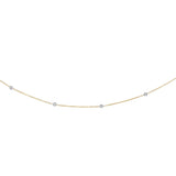 14K Gold .25ct Diamond Station Necklace