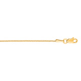 14K Gold 1mm Diamond Cut Round Wheat Chain