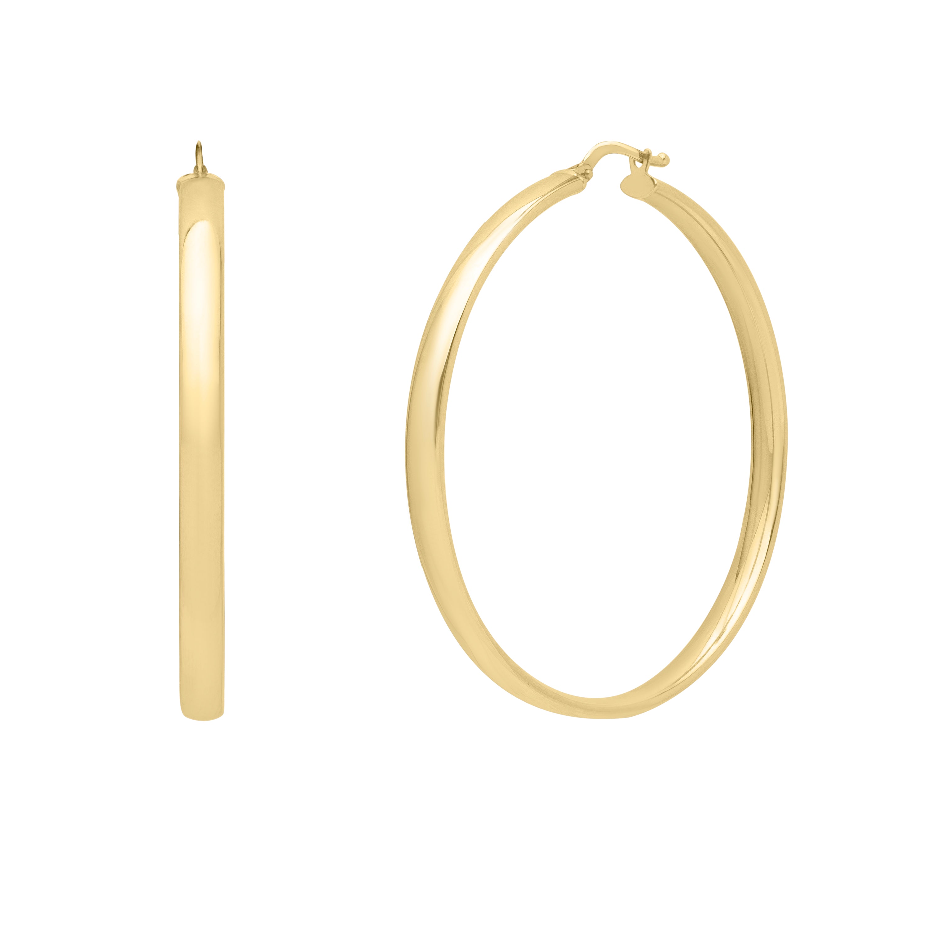 14K Large Wedding Band Hoops