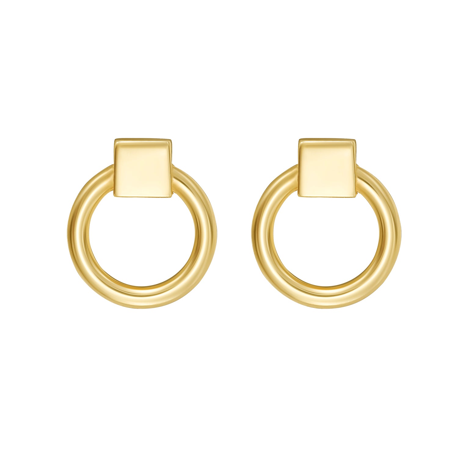 14K Open Circle Stud Earrings