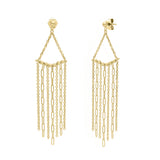 14K Triangle Fringe Earrings