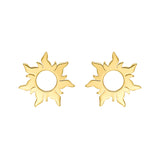 14K Flaring Sun Stud Earrings