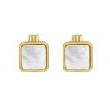 14K MOP Square Stud