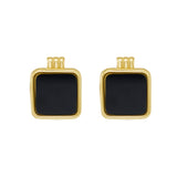 14K Black Onyx Square Stud