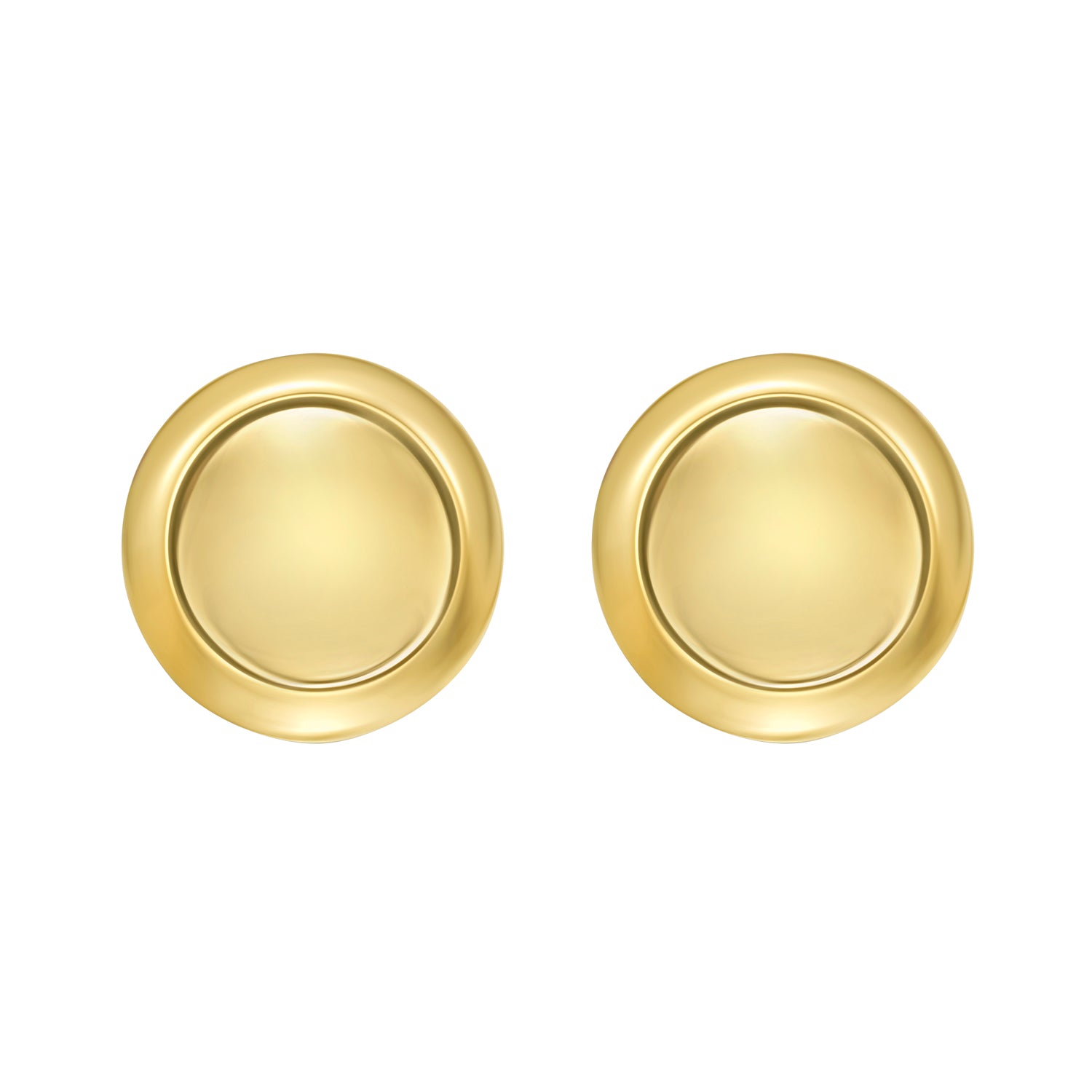 14K Polished Button Stud Earrings