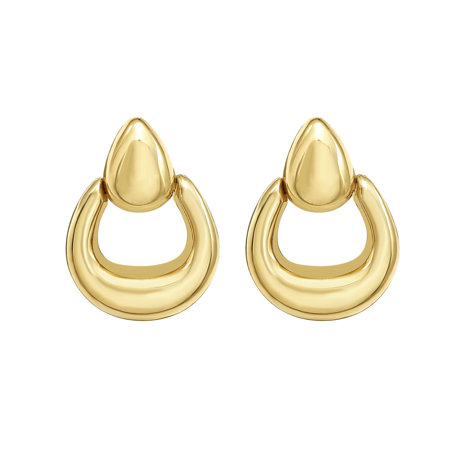 14K Sculpted Door Knocker Earrings