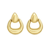 14K Sculpted Door Knocker Earrings