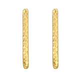 14K Gold Textured Oval Hoops