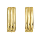 14K Gold Triple Row Oval Hoops