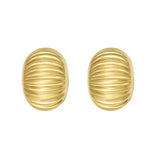 14K Oval Button Earrings