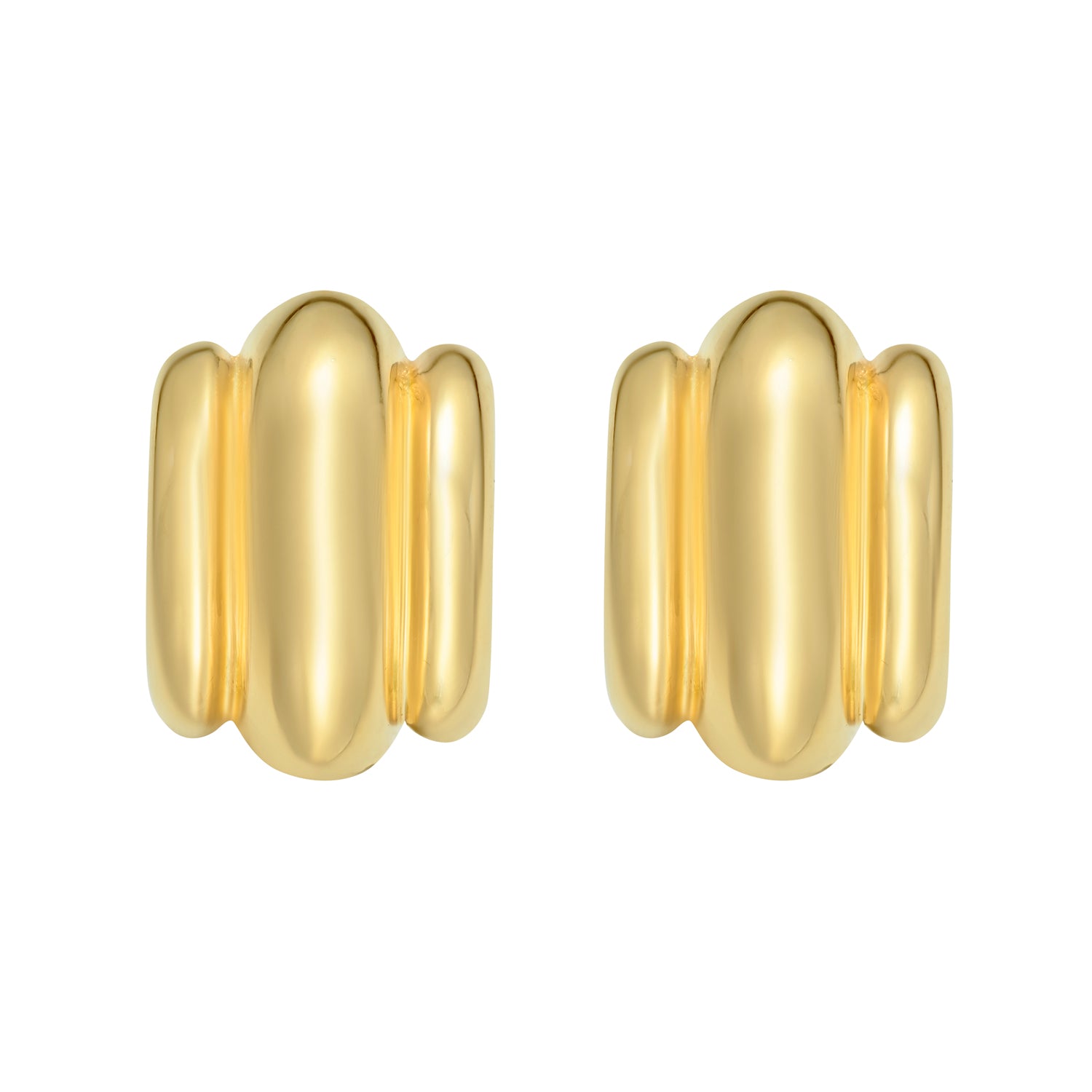 14K Triple Bar Half Hoop Earrings