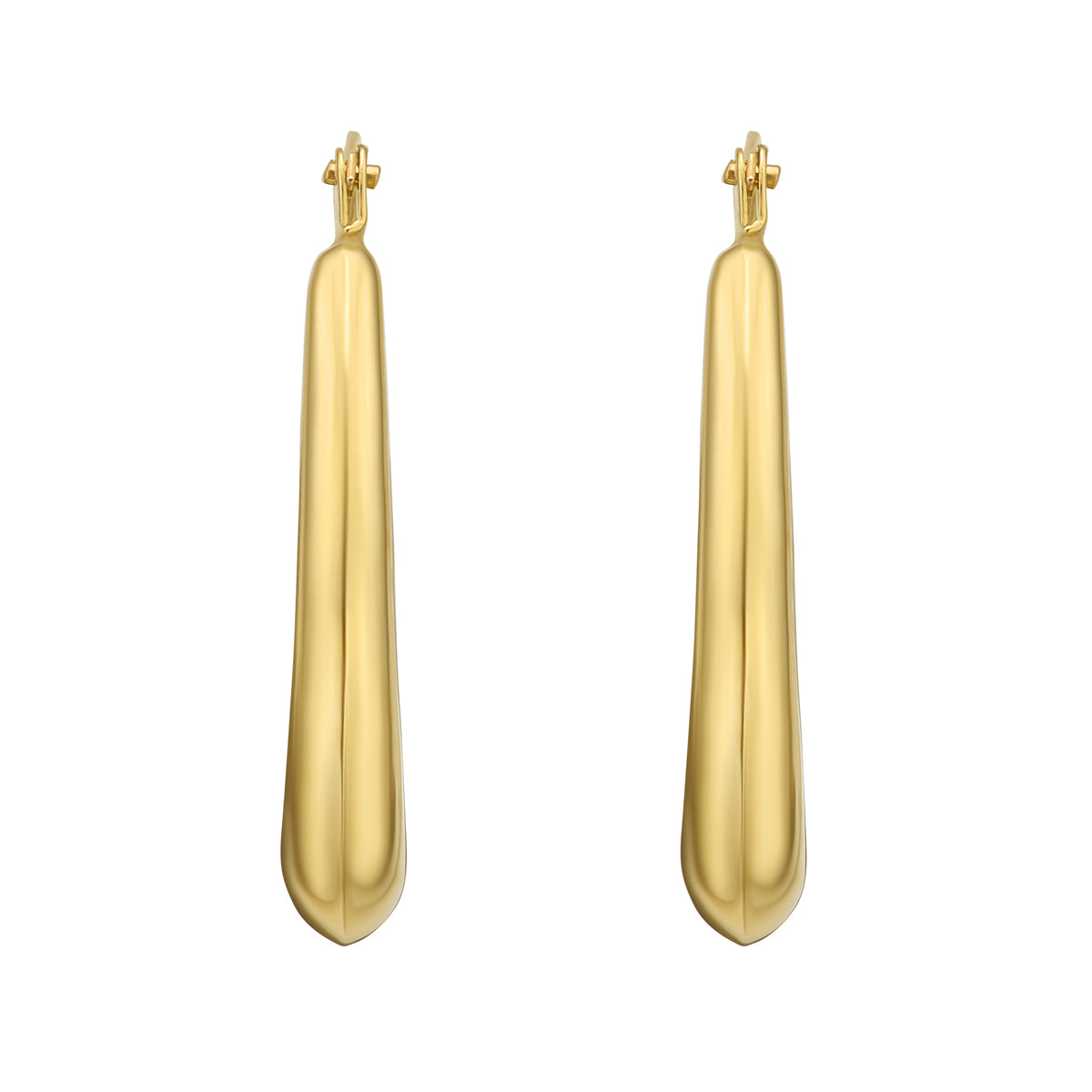 14K Gold Graduated Oval Hoops