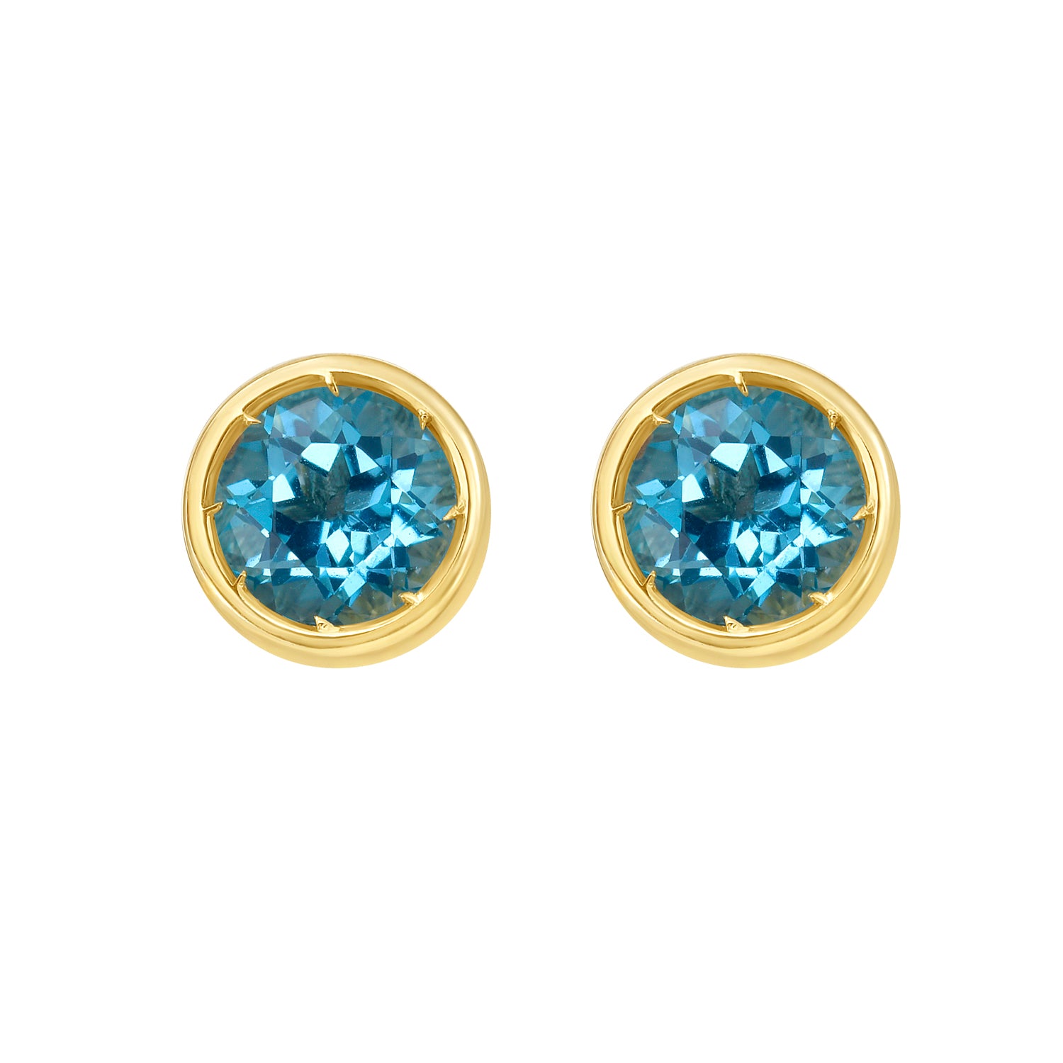 14K Sky Blue Topaz Birthstone Earrings