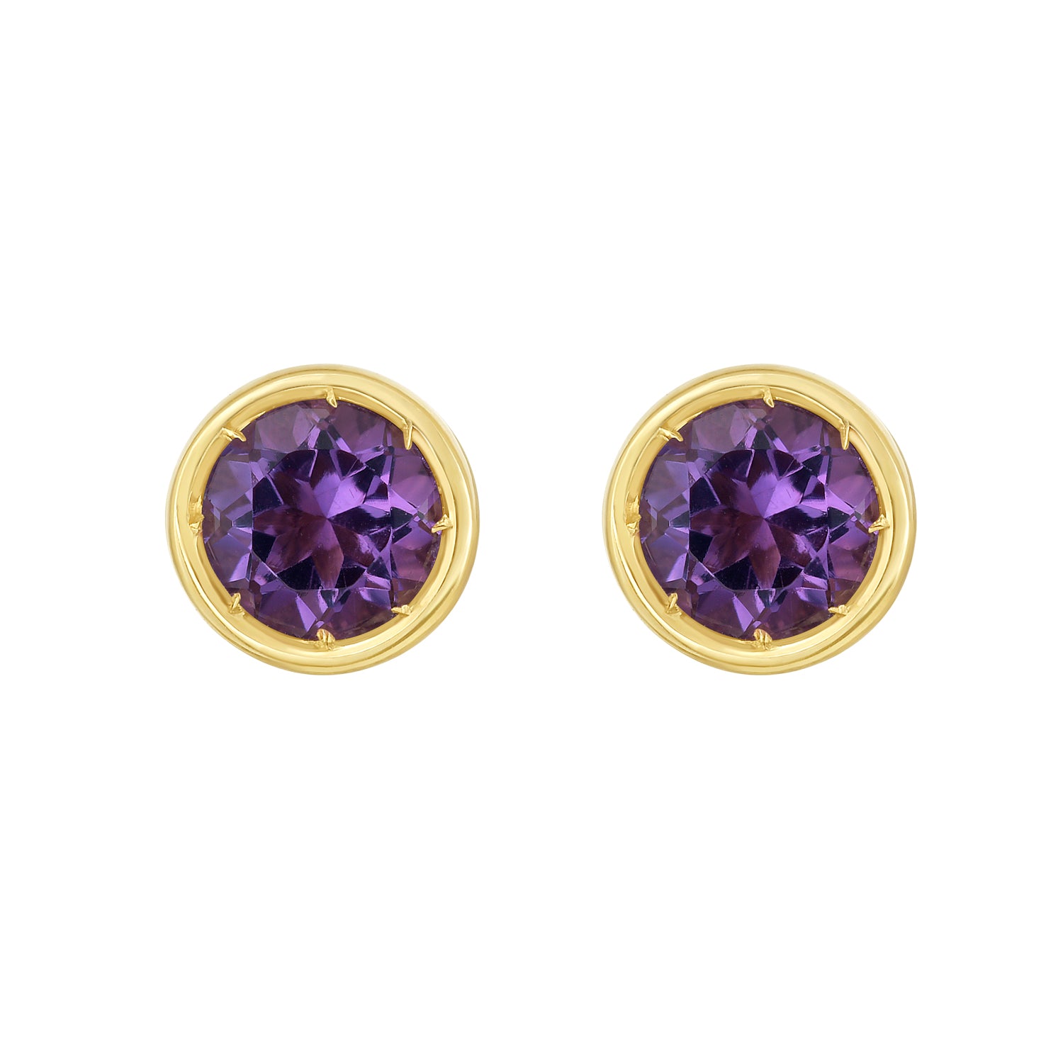 14K Amethyst Birthstone Earrings