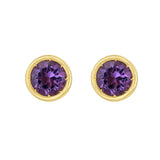 14K Amethyst Birthstone Earrings