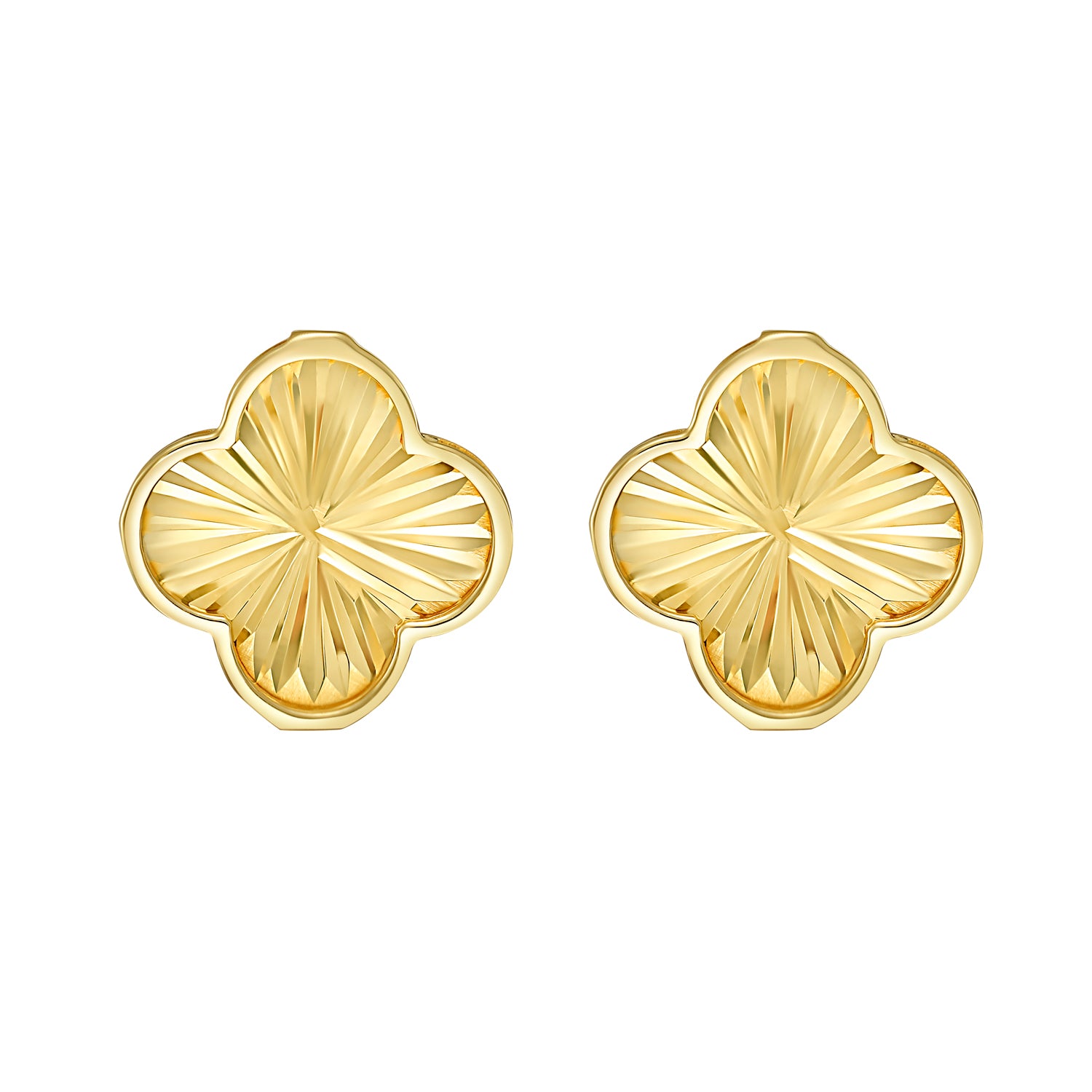 14K Radiating Clover Earrings