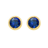 14K Created Blue Sapphire Birthstone Earrings