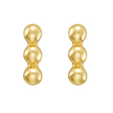 14K Beaded Bar Post Earrings