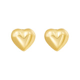 14K Mini Puffed Heart Studs