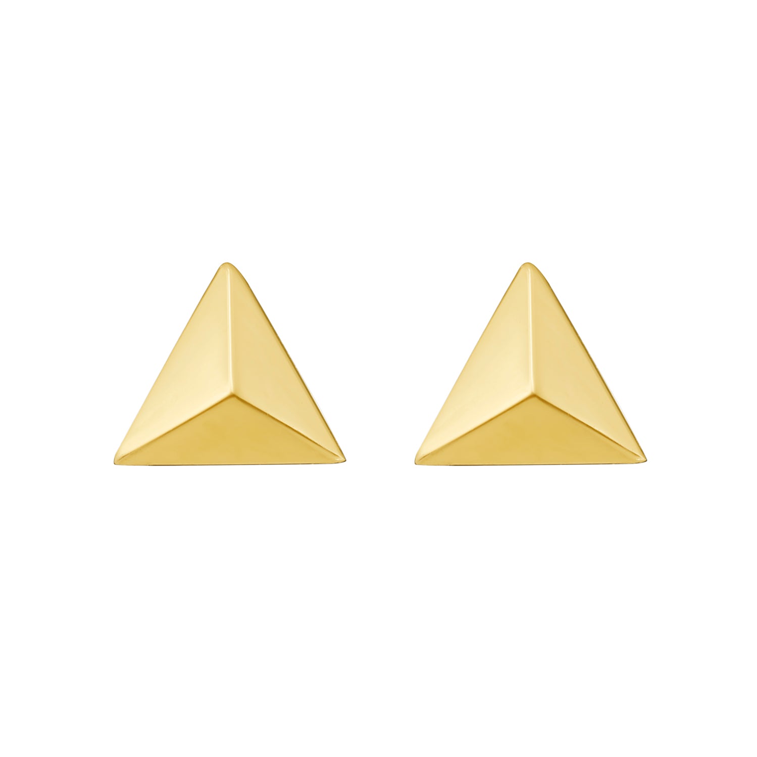 14K Flat Back Triangle Earrings