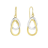14K Gold Interlocked Ovals Drop Earring
