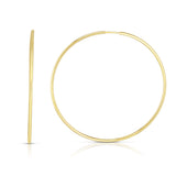 14K Gold 1.2x35mm Polsihed Endless Hoops
