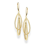 14K Gold Polished & Twist Dangle Earring