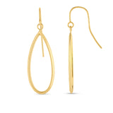 14K Gold Graduated Open Oval Dangle Earring
