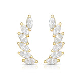 14K Gold Marquise CZ Ear Climber
